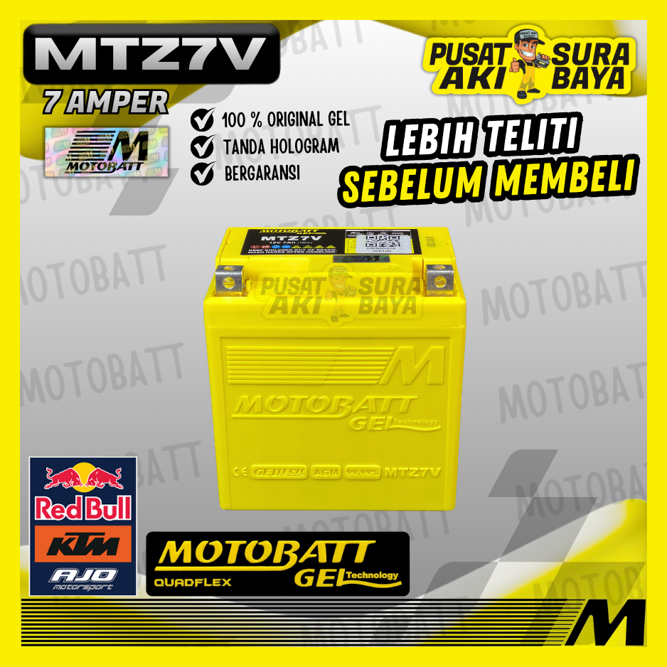 OFFICIAL MOTOBATT GEL MTZ7V 7 AH ORIGINAL AKI MOTOR KAWASAKI ZX 10R