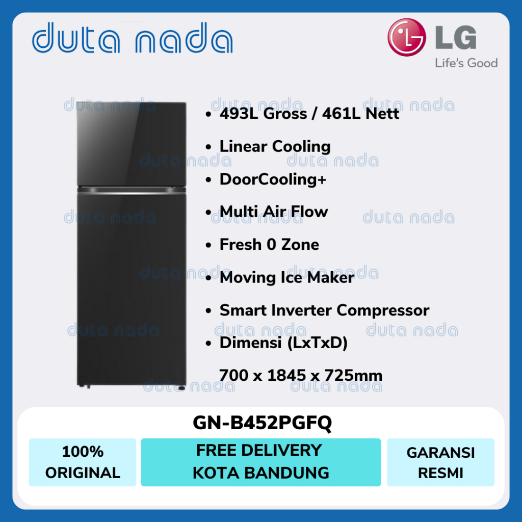 LG KULKAS LG 2 PINTU 493L / 461L GN-B452PGFQ / GNB452PGFQ