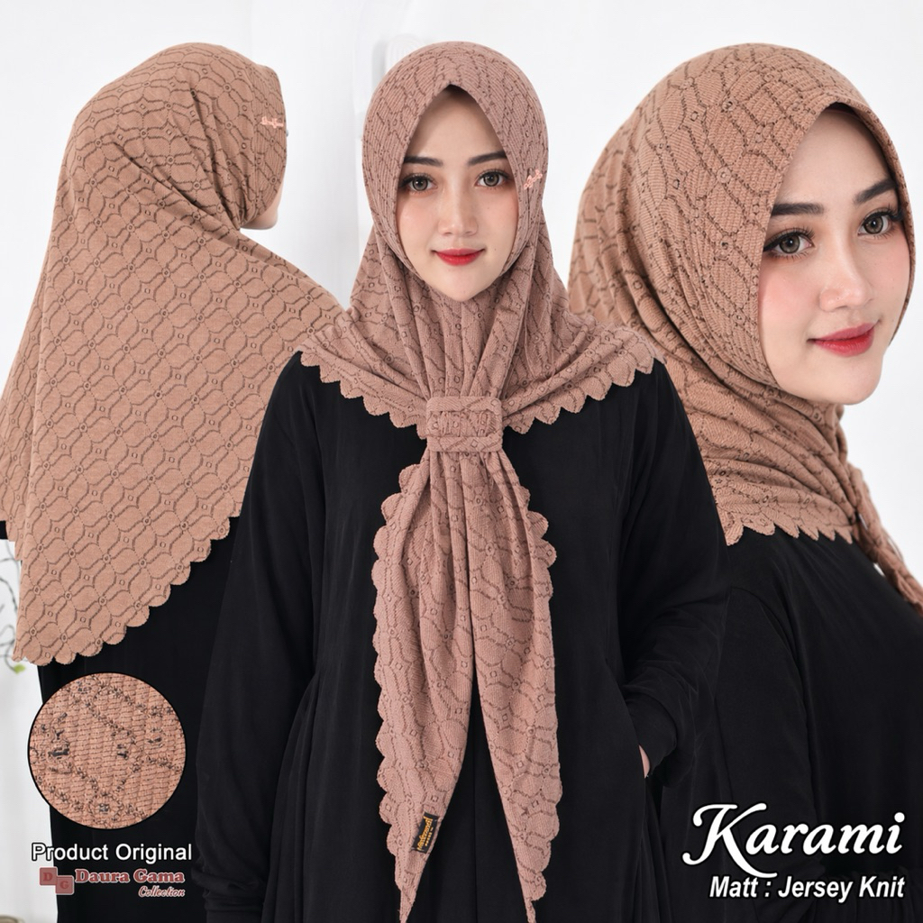 Indah Store - Hijab Instan Segitiga Ped Sabit Gesper Jersey Knit Laser Rasipa By Daura Gamau
