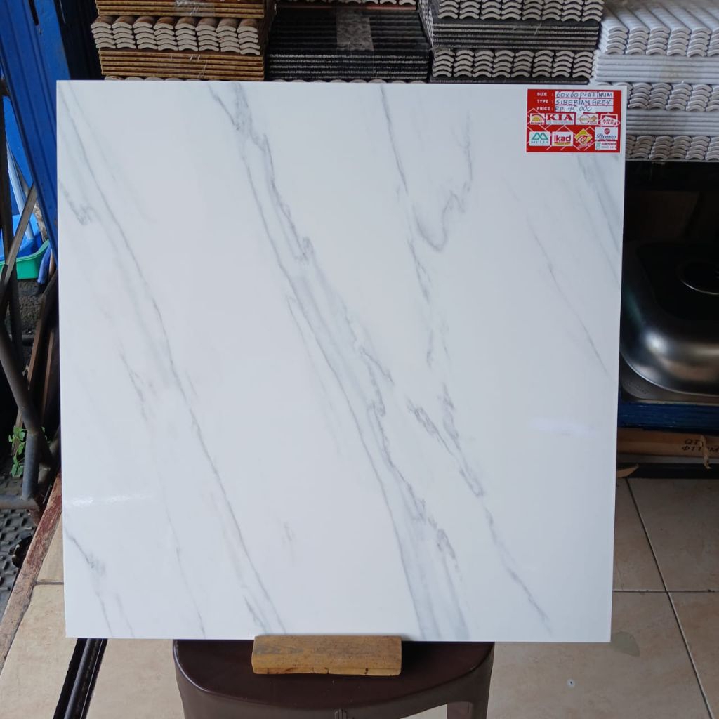 KERAMIK CUTTING 60X60 SIBERIAN GREY | GLOSSY | PLATINUM