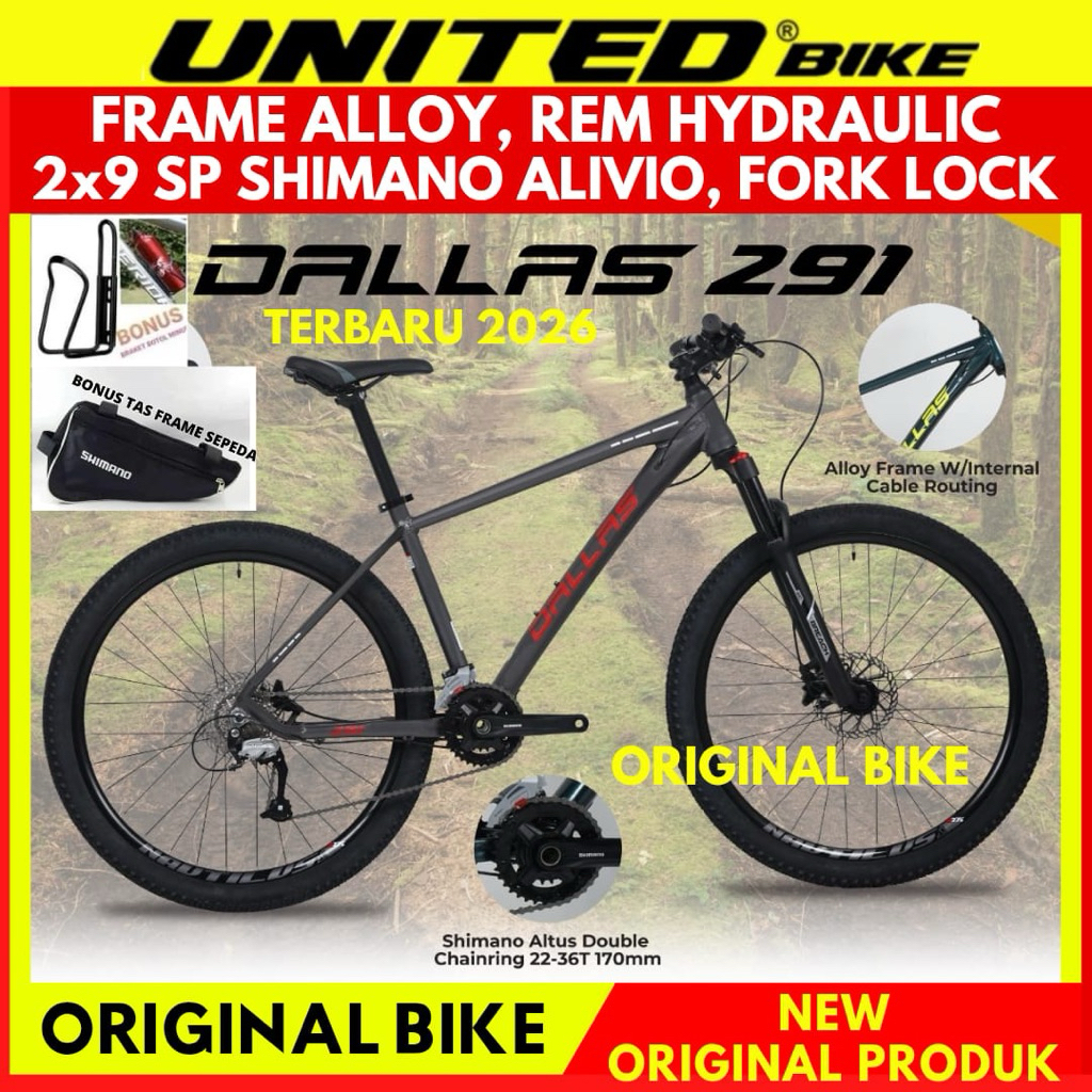 Sepeda Gunung 27.5 MTB UNITED DALLAS DETROIT EZ Frame Allumunium New
