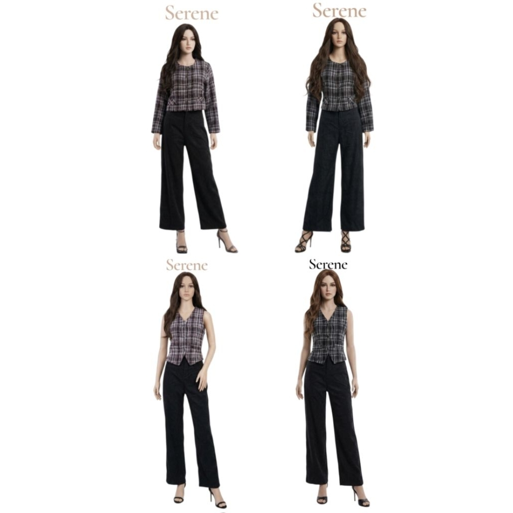 Tweed Vest / Crop Top Blazer Tweed /Atasan Tweed Lengan Pendek/High-Quality Tweed Fabric