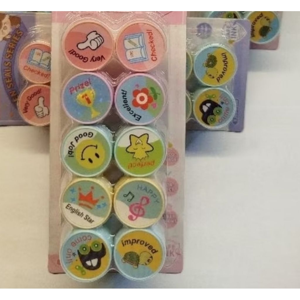 Stempel Reward Anak-Anak 10pcs || Stempel Anak TK || Cute Stamp || Stempel Lucu || Stempel Pengharga