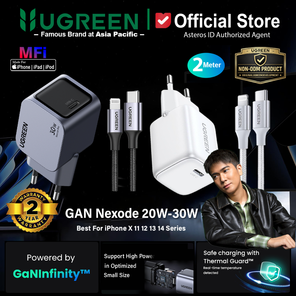 UGREEN Charger For iPhone XR 11 12 13 14 Series MFI PD Type C To Lightning Fast Charging 20w 30w Pan