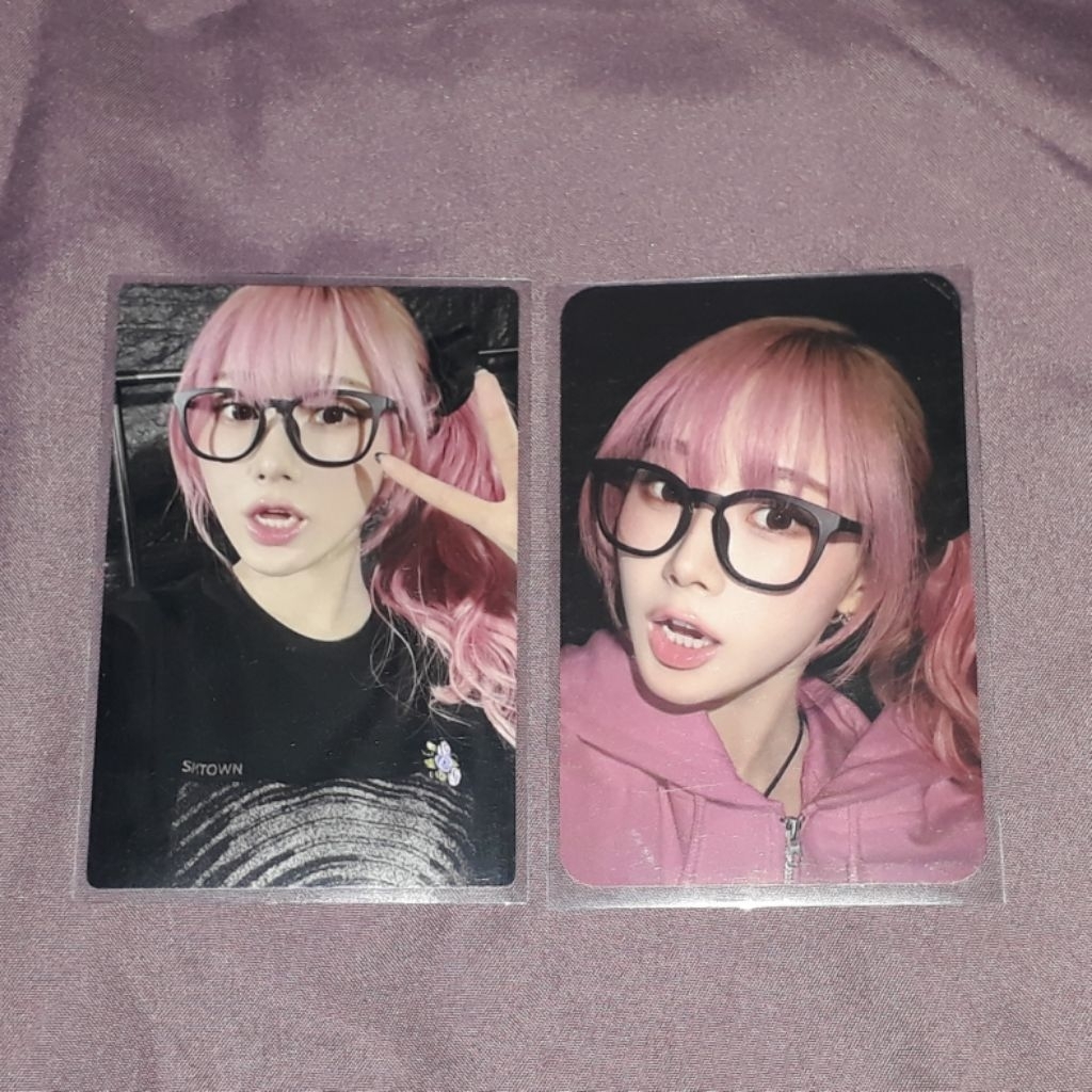 wts Giselle Pink Hoodie Zip Up MD Aespa Synk Parallel Line PC Photocard Official