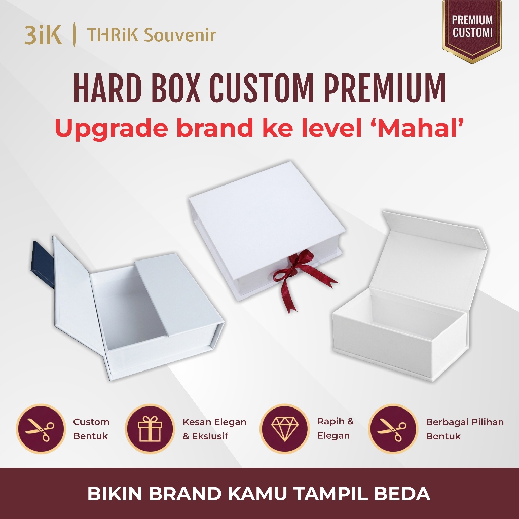 Custom Box Packaging Premium UMKM - Dus Kotak Kado Box Hampers Logo Sendiri S/M/L