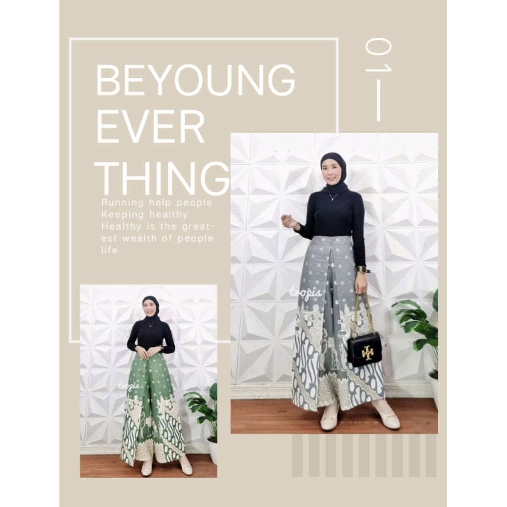 Celana Kulot Layer Batik Wanita