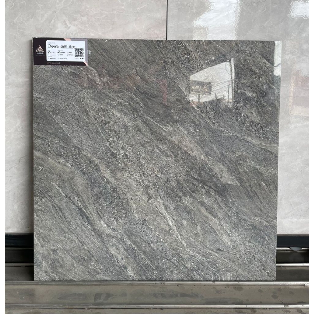 GRANITE LANTAI 60X60 OMKARA DARK GREY | GLAZED POLISHED BY ARNA