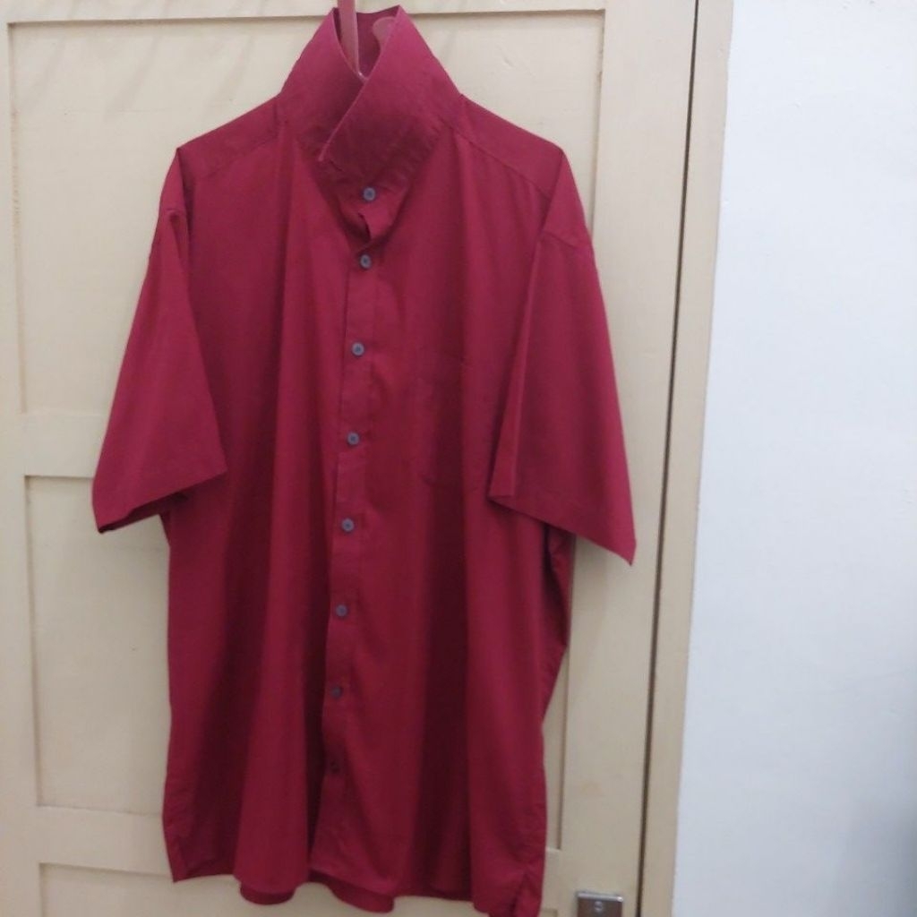 kemeja lengan pendek pria size 17,5 - merah 02
