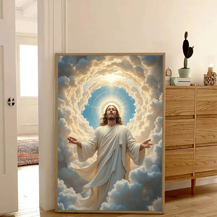 Hiasan Dinding Lukisan Yesus Kasih Allah Kepada Dunia Dekorasi Dinding Modern Minimalis Untuk Ruang 
