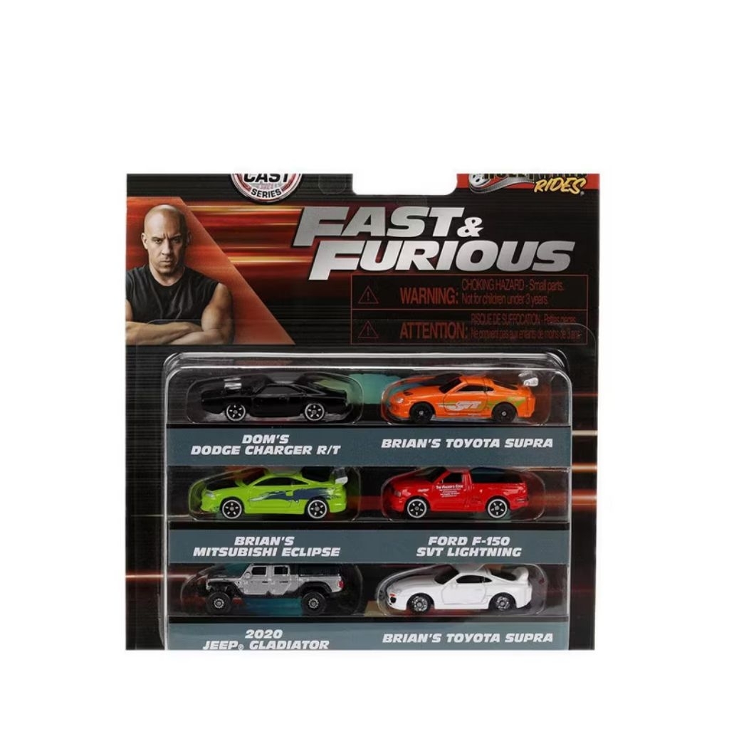 JADA Fast & Furious Nano Hollywood Rides - 6-Pack Diecast Fast Furious