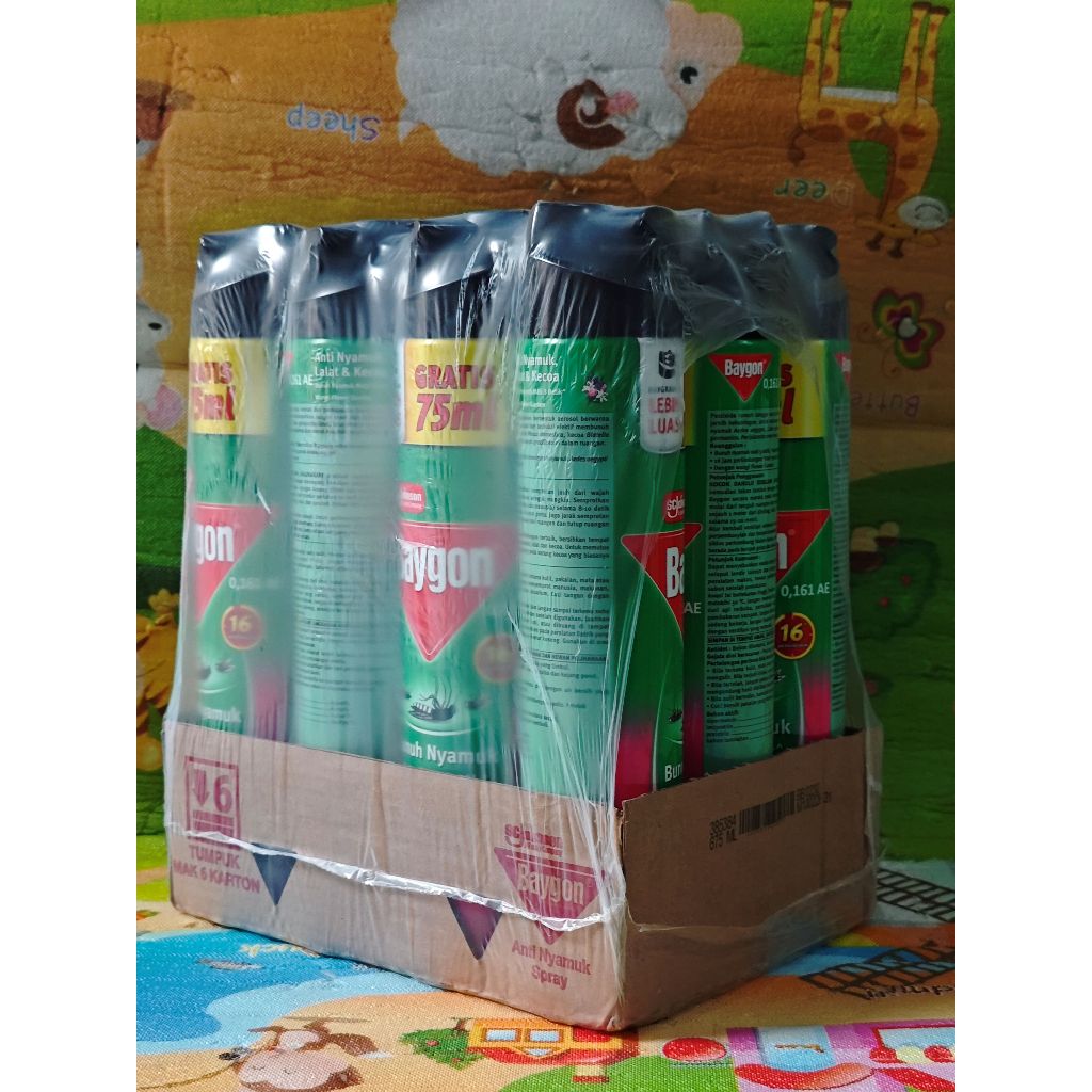 (Dus) Baygon Aerosol 600Ml / 600Ml + 75Ml Flower Garden Pembasmi Nyamuk, Kecoa, Dan Lalat Efektif