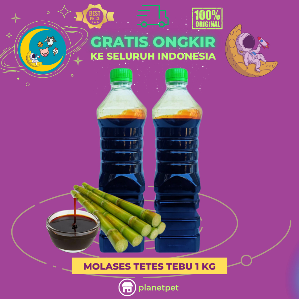 MOLASES TETES TEBU 1 KG - Tetes Tebu Murni Kental Terjamin Berkualitas.