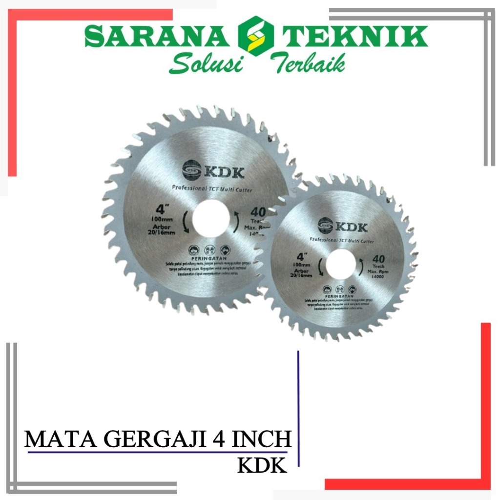 Mata Gergaji Kayu 4 Inch 40T KDK