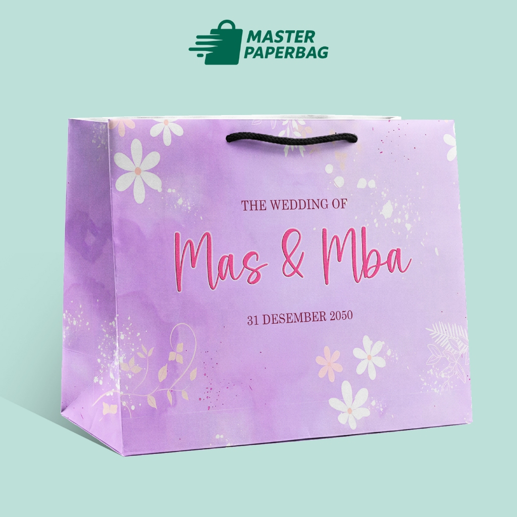 Paper Bag Custom Wedding Bridesmaid Nikah Paperbag - Violetta Peach