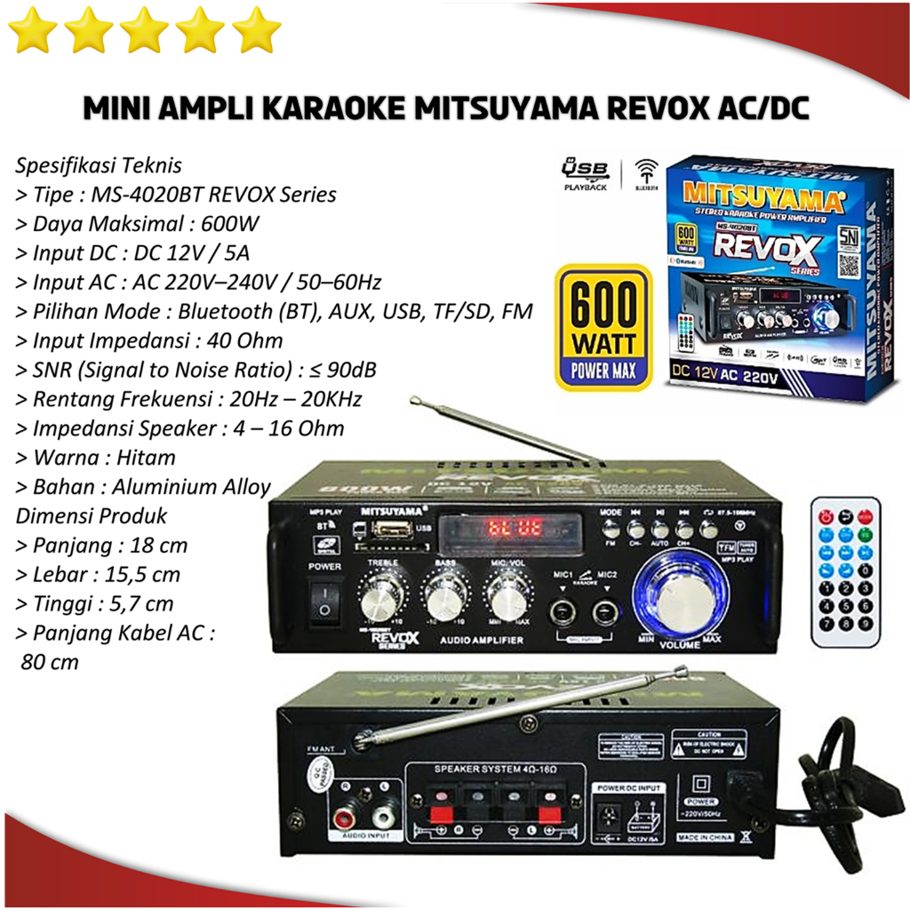 Power Amplifier MITSUYAMA REVOX | Amplifier Bluetooth MINI Fleco