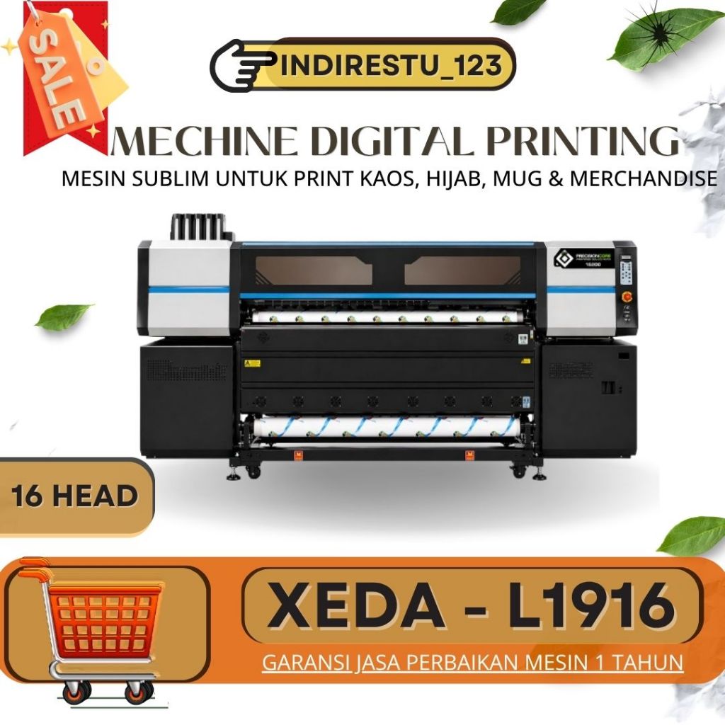 XEDA Sublimation Printer/ Mesin Sublim L1916 - 16Head/Epson i3200/Mesin Digital Printing/Jersey/Mug