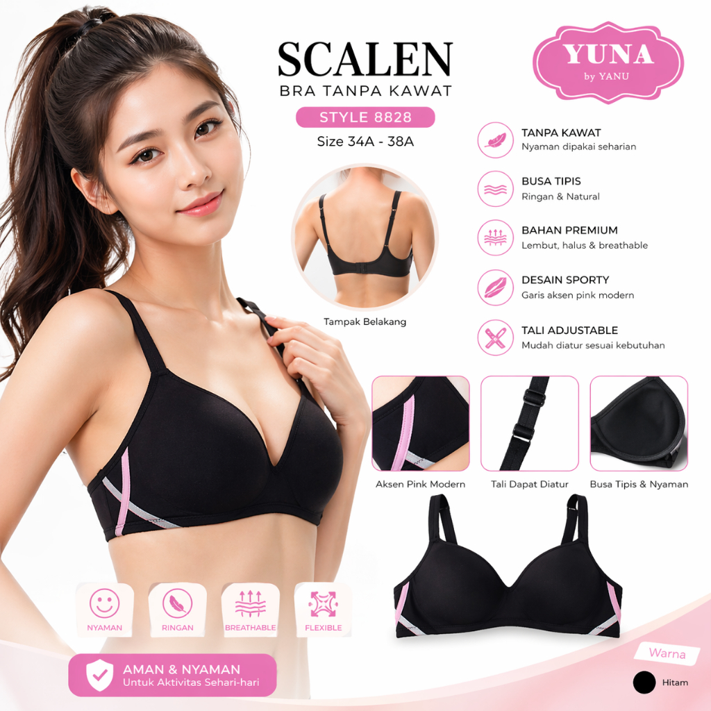 SCALEN | Size 34A - 38A | Bra Tanpa Kawat 8828