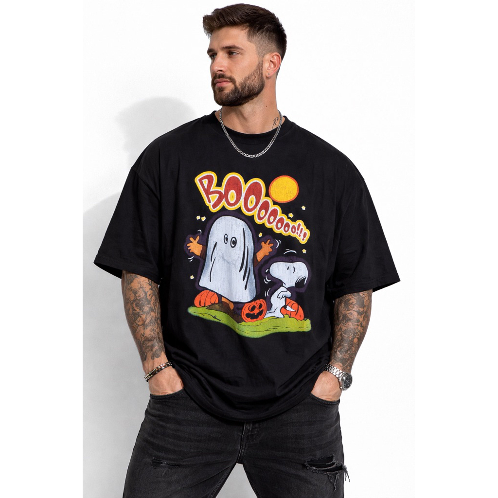 T Shirt Pull&Bear Booommm Hitam Pria