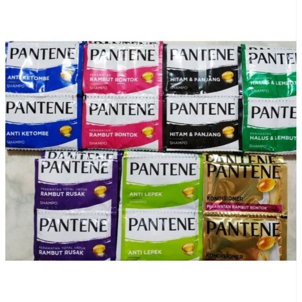 SHAMPO PANTENE SACHET 1 RENCENG ISI 12 PCS COCOK UNTUK KETOMBE DAN MENGHITAMKAN RAMBUT
