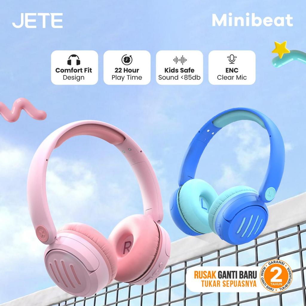 JETE MINIBEATHeadset Bluetooth Headphone Wireless Anak 85db Bass