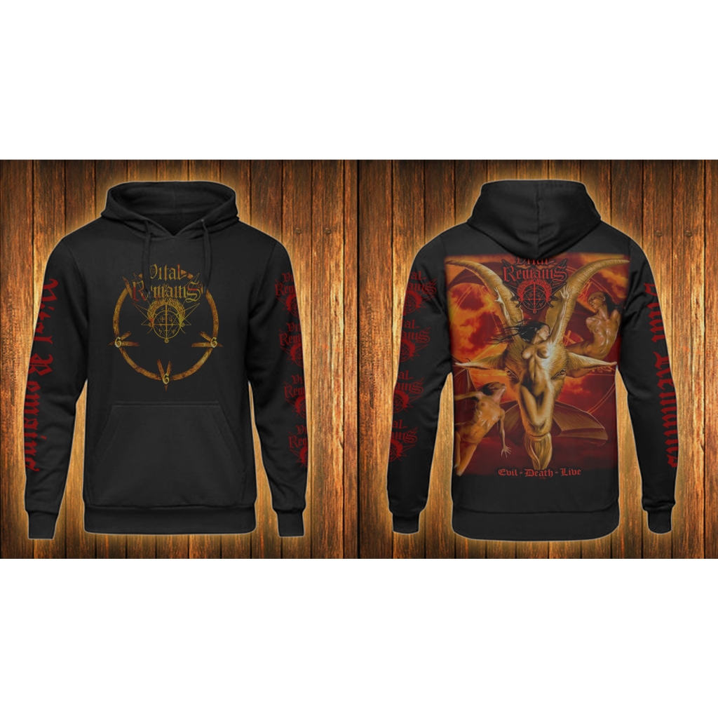 Jaket Hoodie Hitam Band Metal VITAL REMAINS