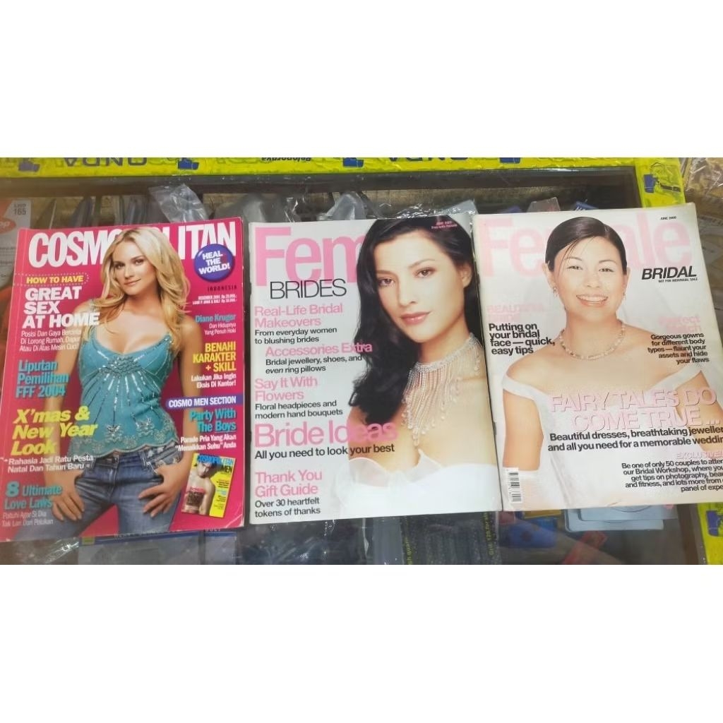 Majalah bekas import / lokal Female Cleo Elle 8Days Cosmo Dan Interior