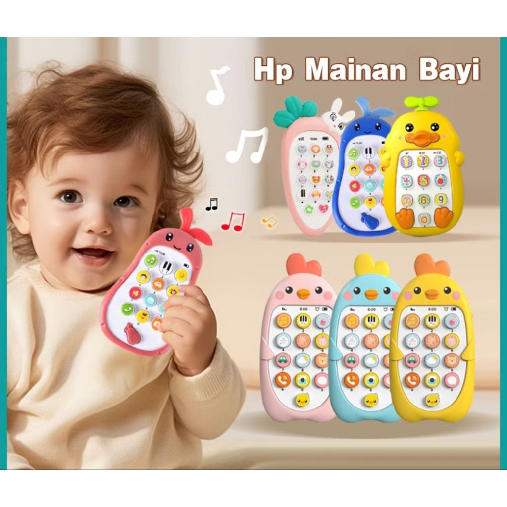 Mainan handphone bayi edukasi anak bunyi karakter -Mainan hp bunyi