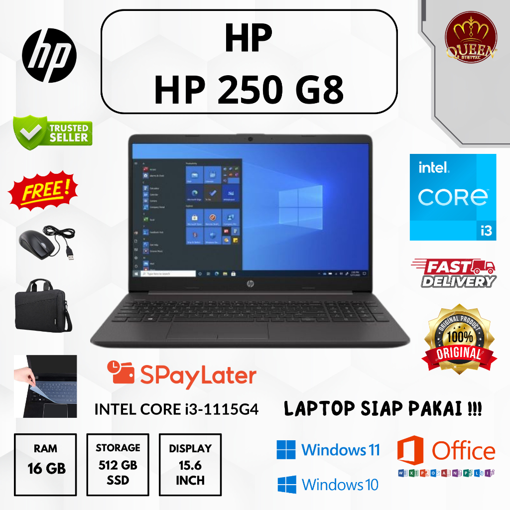 HP 250 G8 | INTEL CORE i3-1115G4 | 16GB RAM | SSD 512GB | 15.6 INCH