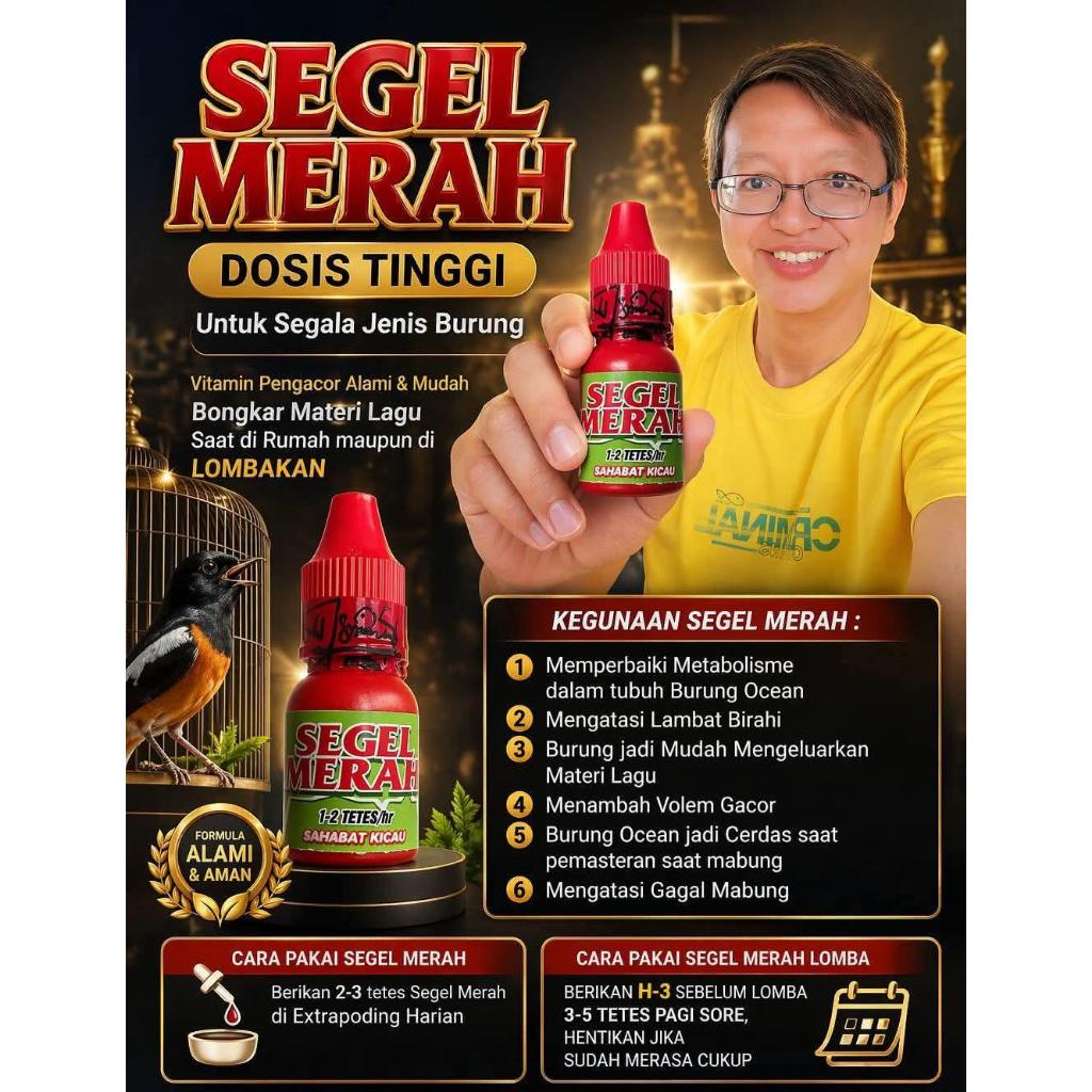 Segel Merah Dosis Tinggi Metabolisme label segel merah vitamin penggacor burung