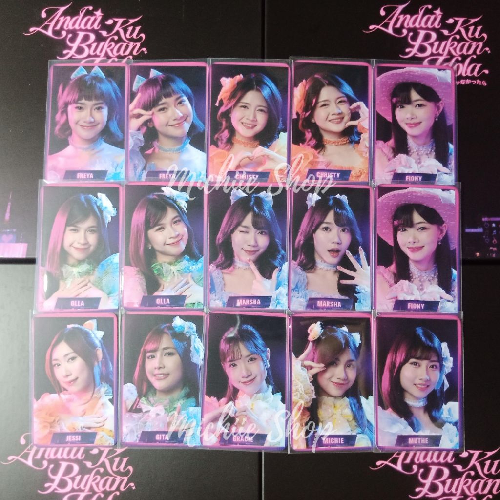 Photocard JKT48 Andai Ku Bukan Idola Official | Photocard JKT48 Freya, Christy, Marsha, Fiony, Michi