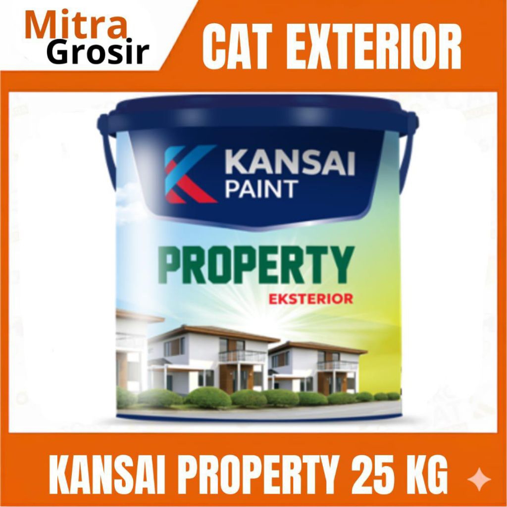 CAT TEMBOK EXTERIOR | KANSAI PROPERTY 25 KG (BISA REGUEST WARNA) | KEMASAN PAIL