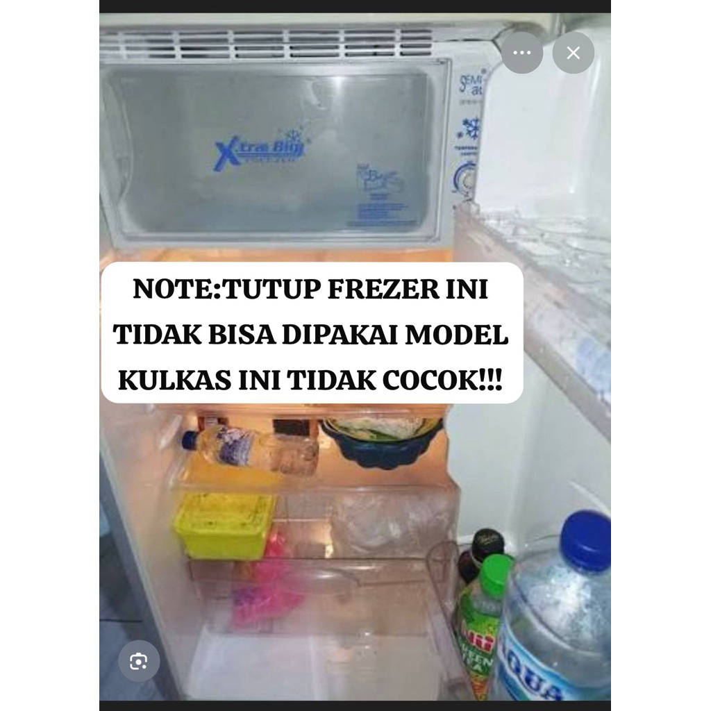 Tutup freezer kulkas Sharp Kirei bukaan kesamping