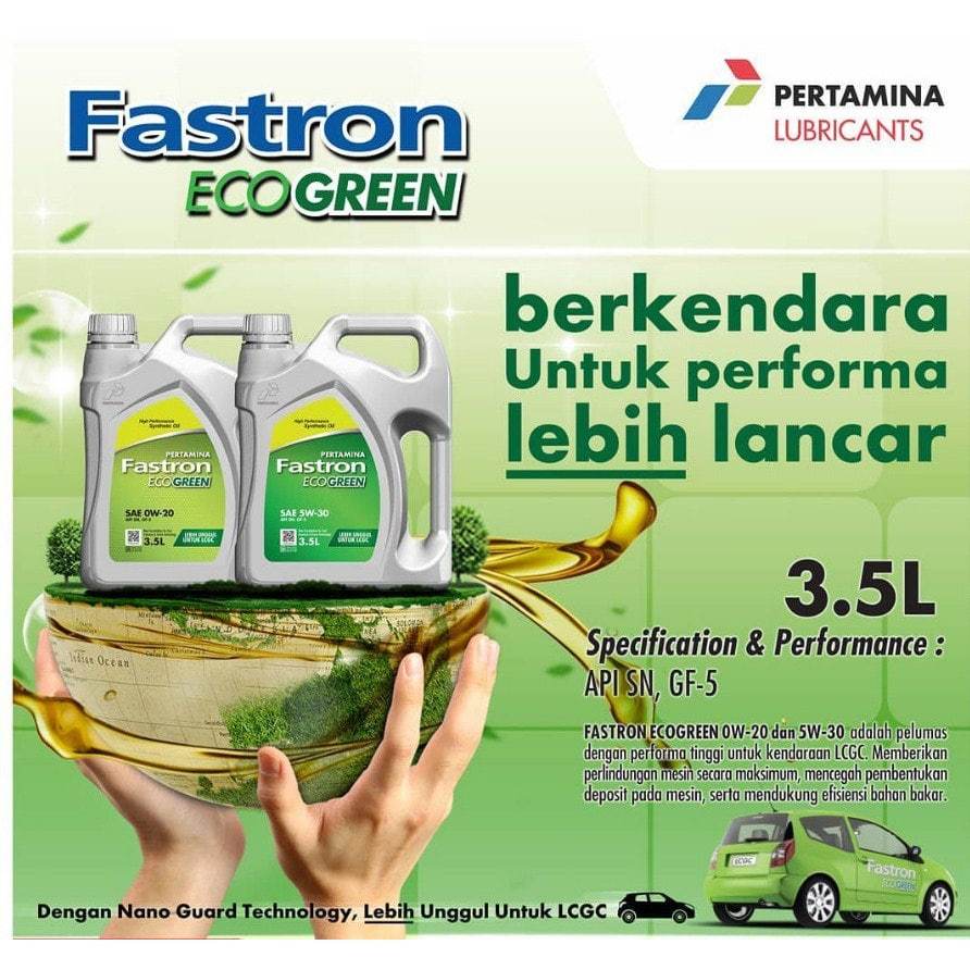 (ASLI 100%) OLI FASTRON ECOGREEN 3.5Liter SNI / OLI MOBIL / FASTRON ECOGREEN / ORIGINAL PERTAMINA