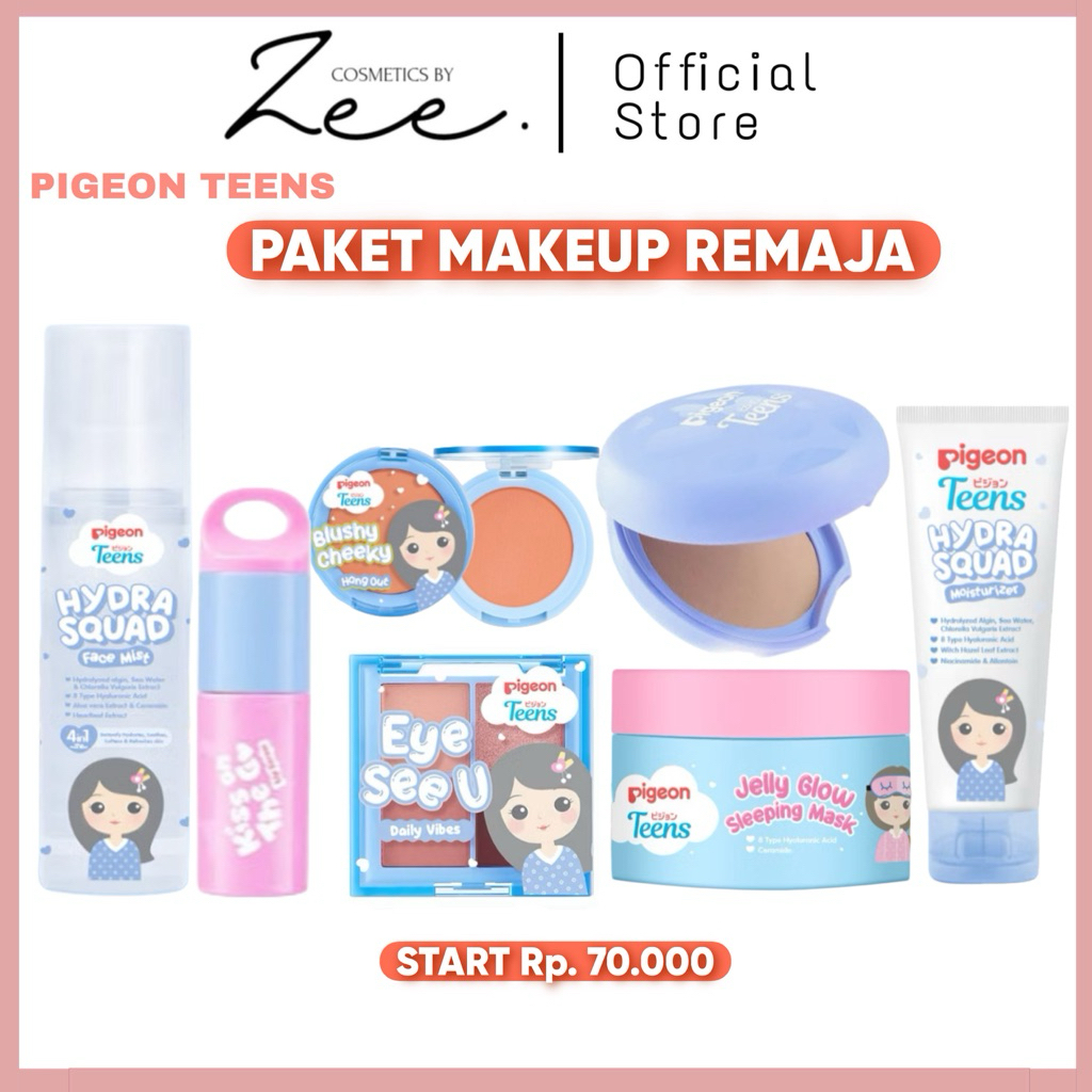 Pigeon TEENS Paket Makeup Remaja / Paket Skincare Anak Remaja - Pigeon TEENS Hydra Squad