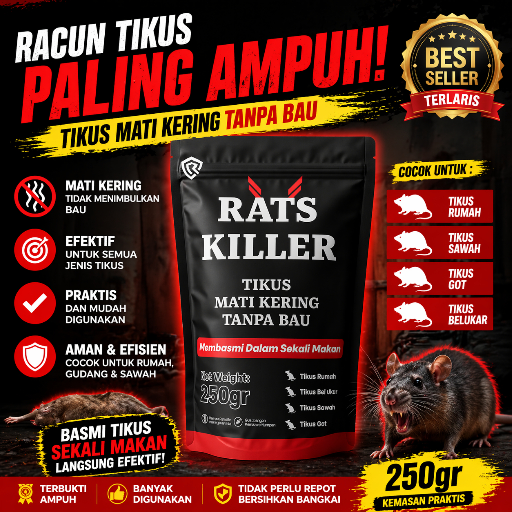 Rat Killer Racun Tikus Mati Kering Tanpa Bau Rat killer Pembasmi Tikus