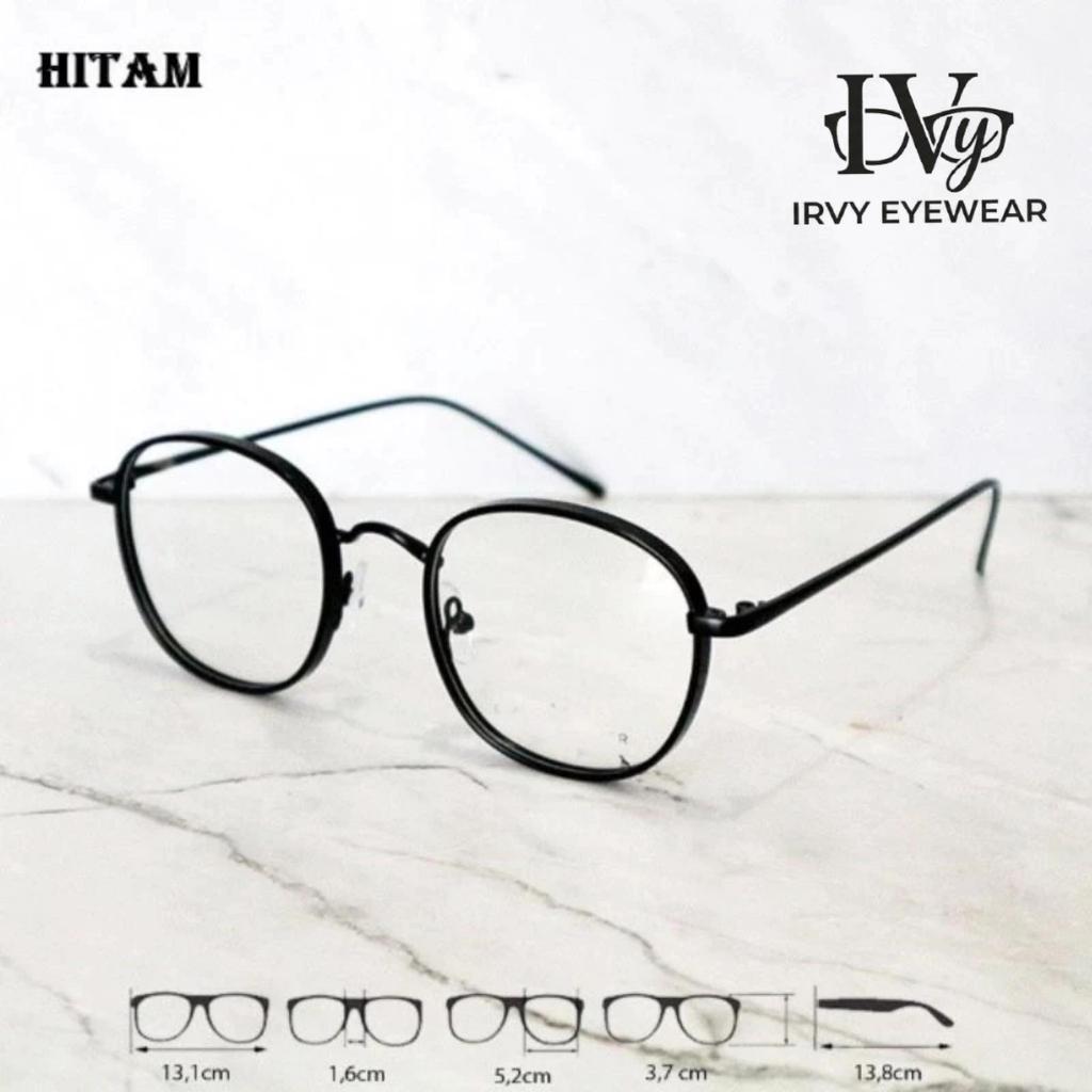 Kacamata Oval Photocromic Lensa Anti Radiasi Frame Titanium Pria Wanita