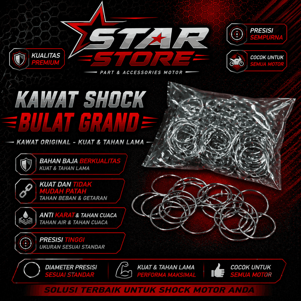 Kawat Shock Bulat Grand | Cincin Pengunci Shock Motor | Ring Kawat Shockbreaker