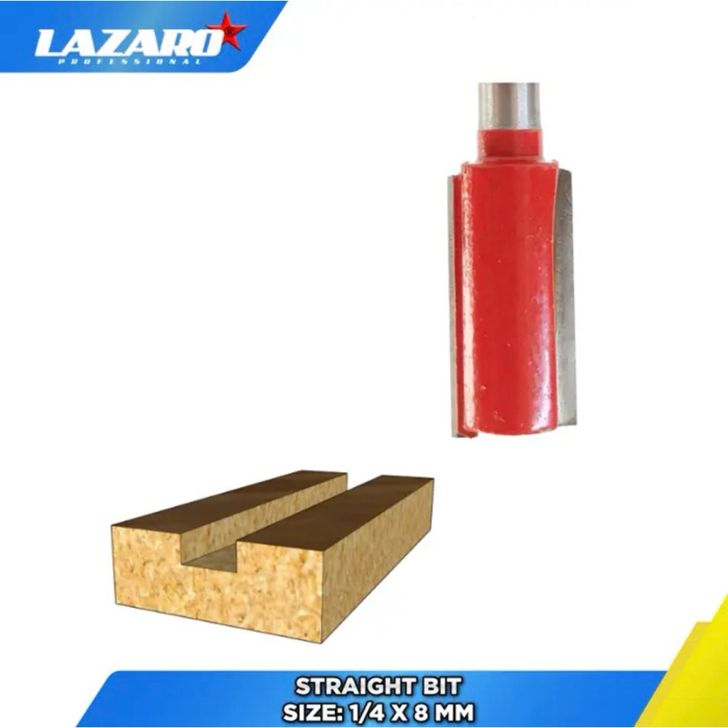 LAZARO mata router lurus mata profil lurus straight bit lurus 8mm