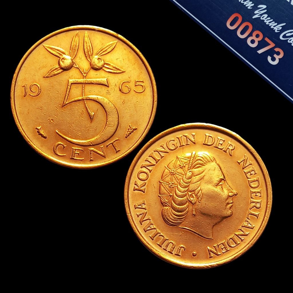 UKA065Coin 5 Cent (BELANDA) Ratu Juliana Thn 1965 Detail Bagus Sesuai Difoto
