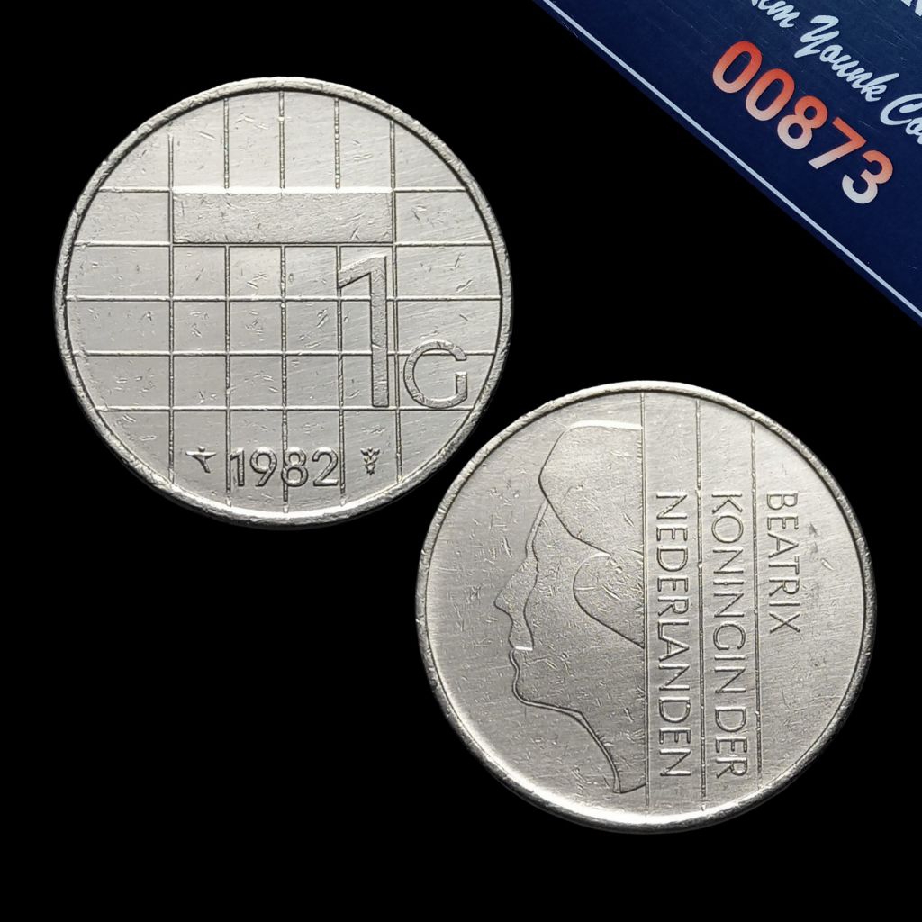 UKA082Coin 1 Gulden (BELANDA) Ratu Beatrix Thn 1982 Detail Bagus Sesuai Difoto