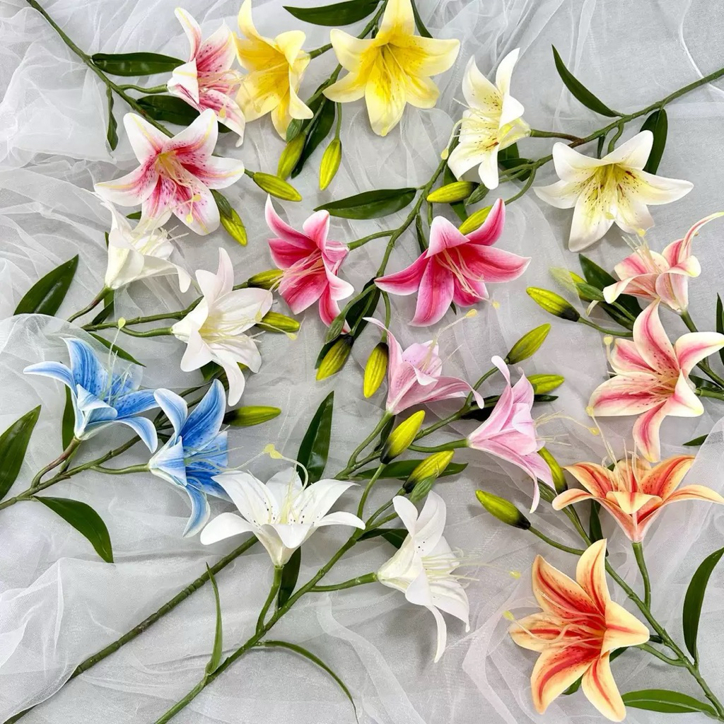 [03061] Bunga Lily Casablanca Artificial 2 Kuntum | Artificial Flower Lily Casablanca