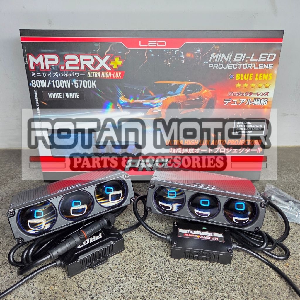 TRIPLE MINI Projie PRO7 MP.2RX+  Blue Lens 2x 80W/100W / MP2RX + / MP2 RX Plus / MINI PROJIE VIRAL O