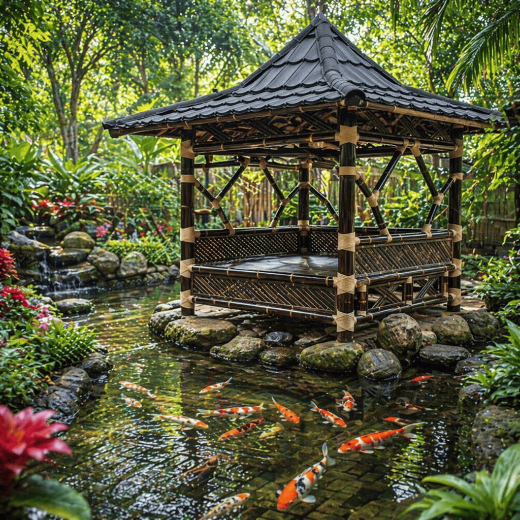 Saung/Gazebo Bambu Hitam Asli | Melayani Area Jabodetabek Saja
