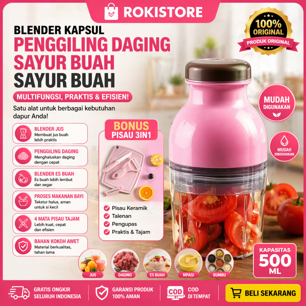 [1200gr] H047 | BLENDER CAPSULE CUTTER QUATRE - BLENDER KAPSUL SERBAGUNA BONUS PISAU 3IN1