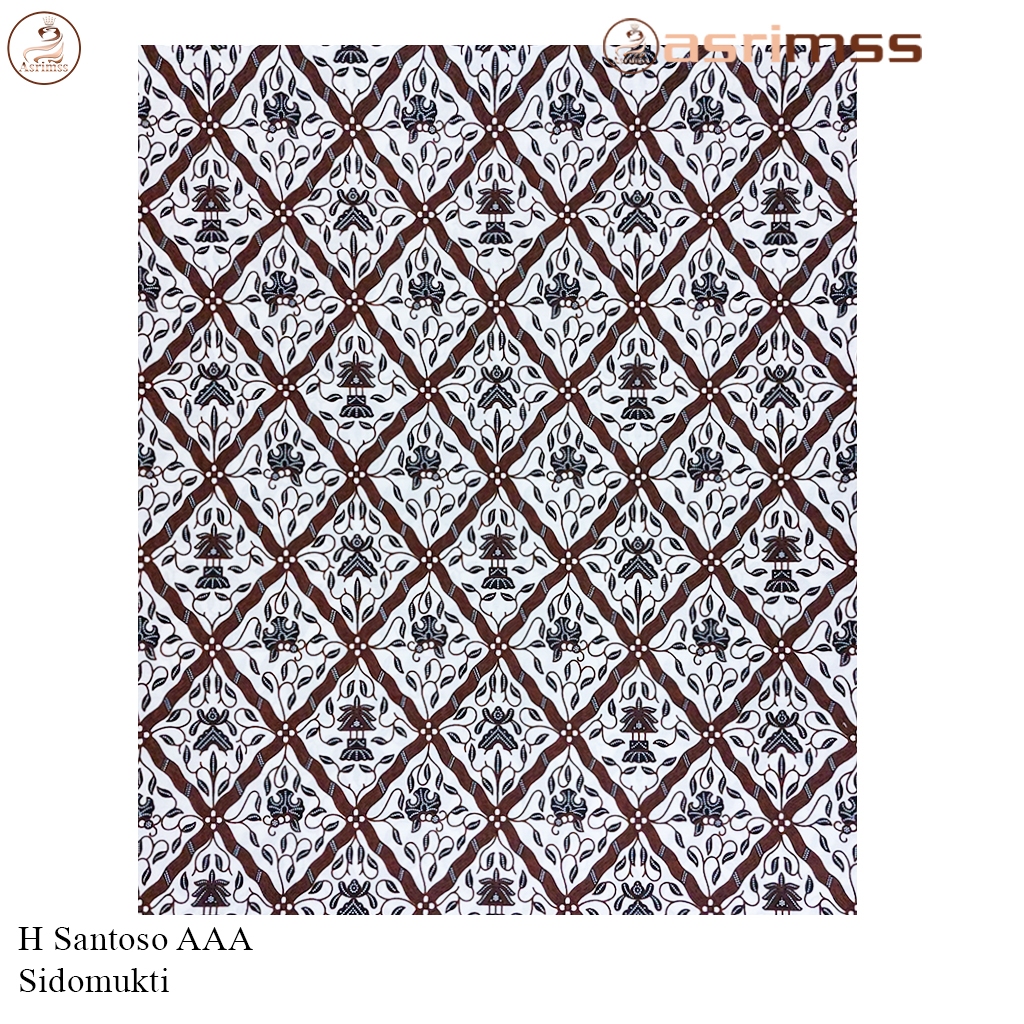Kain Batik Panjang Jarik Samping Kebat SANTOSO AAA Capcent Bahan Berkualitas - Sidomukti Putih