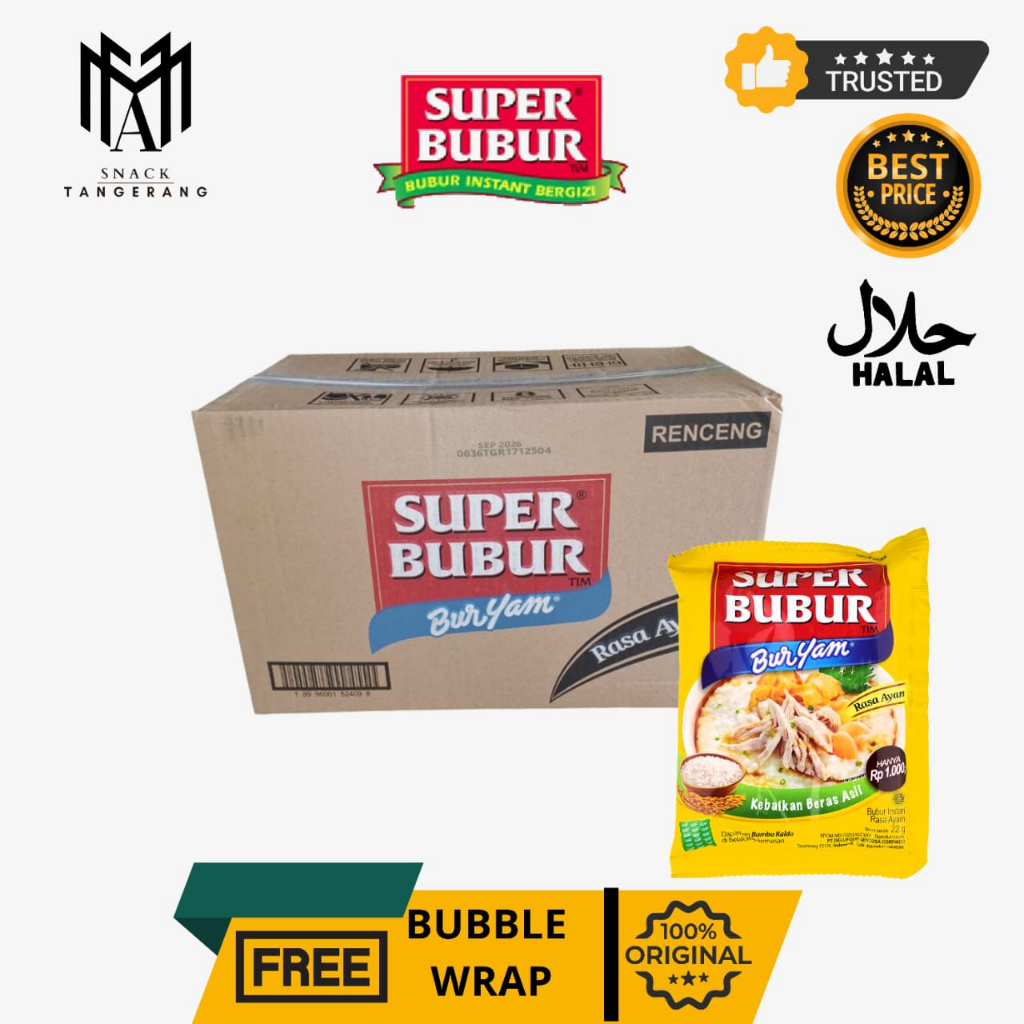 Super Bubur Buryam Rasa Ayam 22 Gr [1 DUS ISI 12 RENCENG]