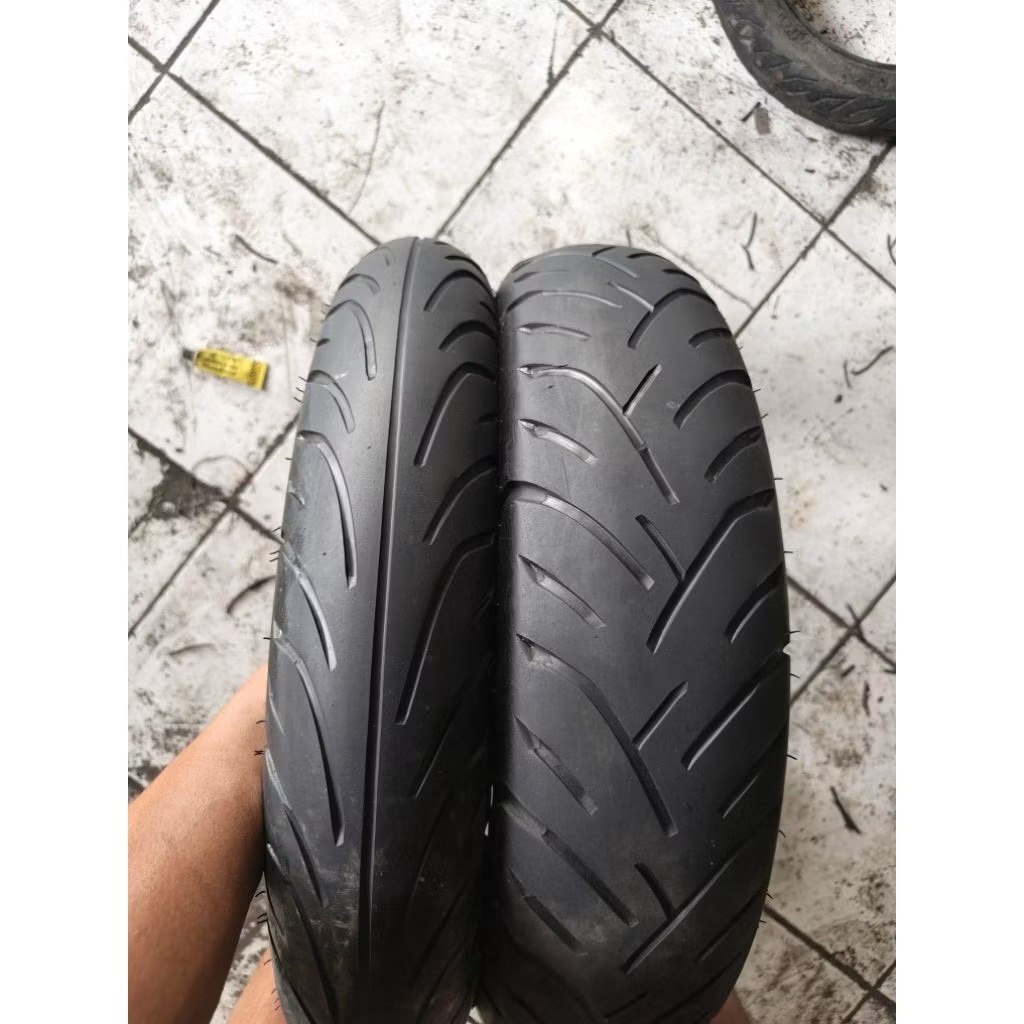 sepasang ban motor pcx 150/vario 160 uk 100/80 & 120/70 r14 tubles batikan