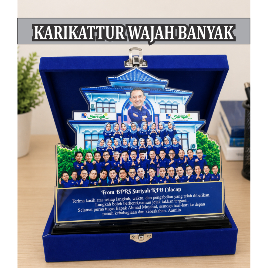 Plakat Karikatur Akrilik Custom Wajah banyak, Free Desain (Bergaransi)