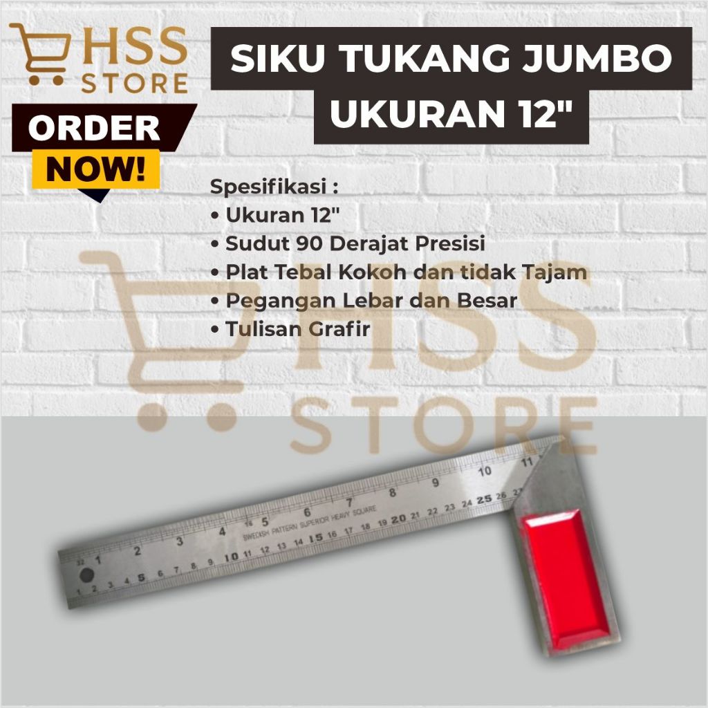 Siku Tukang Jumbo 12" / Penggaris Siku Tukang Jumbo 12 Inch  / Penggaris Tukang Siku / Penggaris Sik